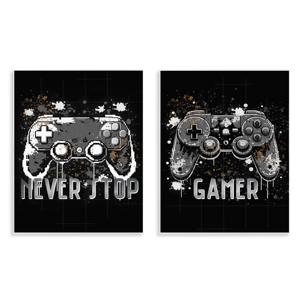 Stupell Industries Modern Gamer Controller Phrases Wall Plaque Design by Kim Allen